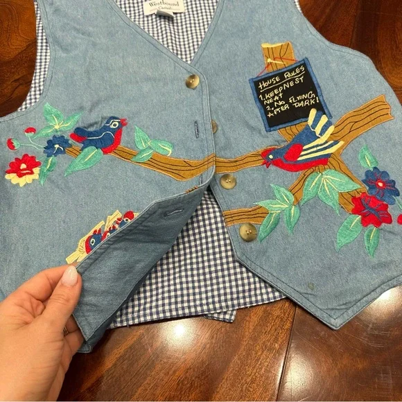 Westbound Embroidered Vest size M - Picture 4 of 8